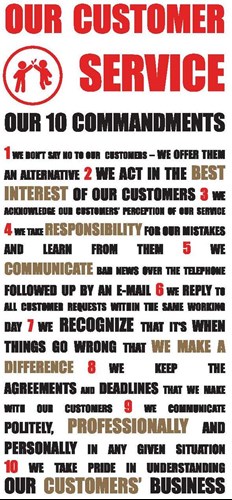 Launch of our 10 Customer Service Commandments - Our 10 Customer Service Commandments