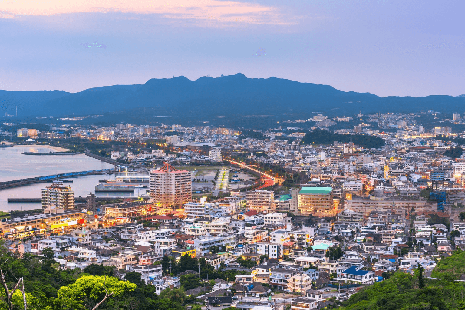 Okinawa Japan Cityscape Evening