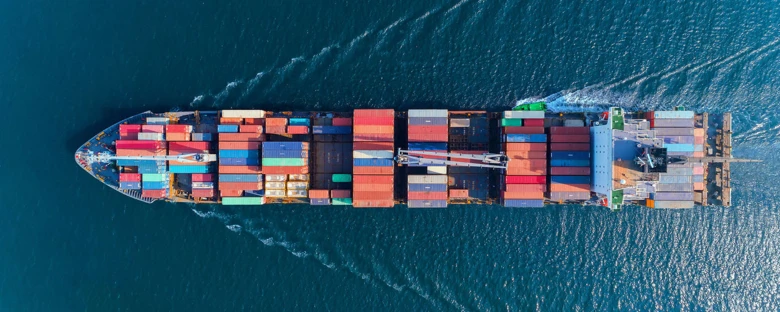 Birdsview Ocean Freight Full View With Containers  