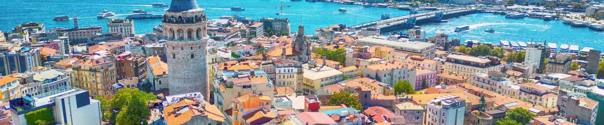 Istanbul Galata Tower Bosphorus Aerial Cityscape